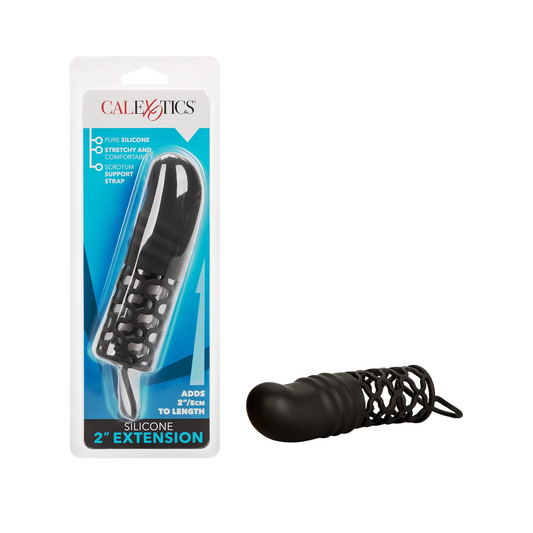 Extensor de silicona CalExotics de 5 cm: funda para alargar el pene con anillo de soporte